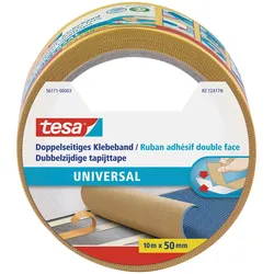 Tesa Doppelseitiges Klebeband Teppich Verlegeband Universal 10m x 50mm