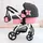 Bayer Design 17560AA Puppenwagen City Max mit Tasche, höhenverstellbar, schwenkbare Vorderräder, wandelbar als Jogger, integrierter Korb - Schwarz/Rosa