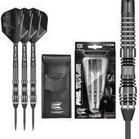 Target Darts Phil Taylor Power 8-Zero 4 Schwarze Steeldart-Darts, Dart-Set aus 80% Tungsten, P8Z4, 21G/23G/25G | Darts in Player-Edition mit Swiss-Point-Spitzen oder festen Spitzen | Inklusive Dart