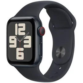 Apple Watch SE 2024 GPS + Cellular 40 mm Aluminiumgehäuse Mitternacht, Sportarmband Mitternacht S/M