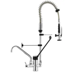 Gastro-Inox Monoblock-Vorspüldusche mit handfreier Bedienung und Schwenkkran ausgestattet, 700mm