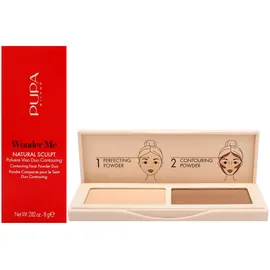 PUPA Milano Wonder Me Natural Sculpt, 002, 8.0 g - Double Face Contour Palette - Perfecting and Contouring Face Powder - Blendable Face Makeup