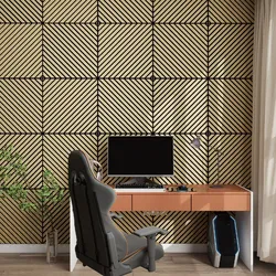 Akustik-Wandpaneel 4er Set Vang diagonal 60x60 cm Eichenoptik