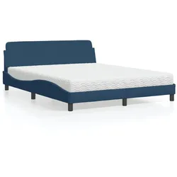 Bett mit Matratze – Blau, 160x200 cm – Modern & Bequem