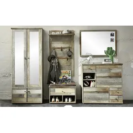 Innostyle Garderobenschrank BONANZA mit Spiegel - Driftwood Nachbildung