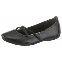 TAMARIS Caterina Ballerina Flats, Festtagsmode, Slipper mit Gummizugriemchen schwarz