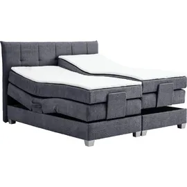 Inter Boxspringbett Bern 200x200 cm mit Motor Anthrazit Coral 80 - Grau