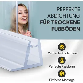 tktrading24 Duschdichtung PVC Ersatzdichtung TYP-4 200cm Glasstärke 4mm Gummilippe 15mm