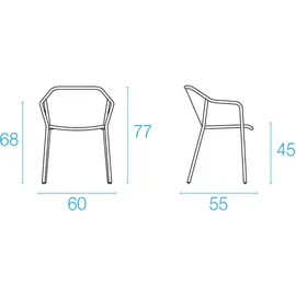 Emu Darwin Sessel 55 x 55 x 77 cm weiß
