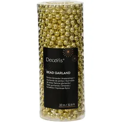 10m Perlenkette 8mm Perlenband Perlengirlande Weihnachtsbaumdeko Hochzeit gold