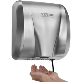 Vevor Händetrockner Elektrischer Handtrockner 7-10s Trocknungszeit Kommerzieller Wandhandtrockner Handfön mit HEPA-Filter 99,97% Filtrationseffizienz Lufthandtrockner Küche Badezimmer Toilette