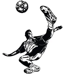 Wandtattoo WALL-ART "Fußball Kicker 02" Wandtattoos Gr. B/H/T: 100 cm x 113 cm x 0,1 cm, -, schwarz Wandtattoos Sprüche