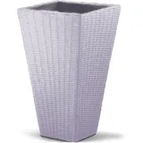 DEUBA deuba® Blumentopf 59 Liter wetterfest bruchfest Kunststoff Blumenkasten Pflanzkübel Blumenkübel Grau