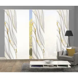 HOME WOHNIDEEN Schiebegardine HOME WOHNIDEEN "GULDO" Gr. 1, gold (goldfarben), B:60cm H:245cm, Polyester, Gardinen, Schiebevorhang Digi 5er Set GULDO