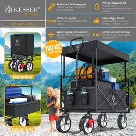 Kesser Bollerwagen mit Dach schwarz