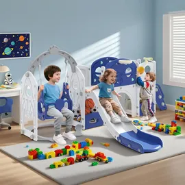 fofetbfo Rutsche 6-in-1 Blau