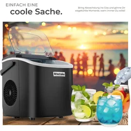Tectake Eiswürfelmaschine Arctic 1,2 l Wassertank, 2 Eiswürfelgrößen