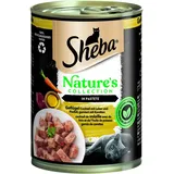 Sheba 12x 400g Sheba Nature's Collection Geflügel Cocktail mit Leber und Fischöl, garniert mit Karotten in Pastete Katzenfutter nass