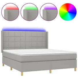 vidaXL Boxspringbett 180 x 200 cm Hellgrau