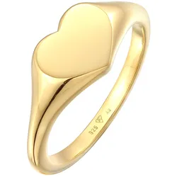 Elli Herz Liebe Siegelring 925 Silber Ringe   Damen 