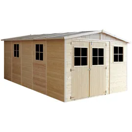 TIMBELA Gartenhaus 4,93 x 3,03 m Beige