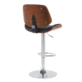 CLP 2er Set Barhocker Clawson Kunstleder walnuss/schwarz/chrom