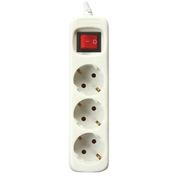 Silver Electronics 3-Steckdosen-Steckdosenleiste mit 3 Steckdosen mit Schalter, weiß, 3 Steckdosen, 1,5 Meter Kabel, kindersicher, geerdet, mit Überspannungsschutz