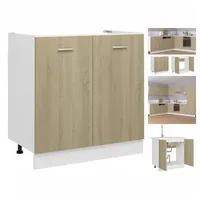 VidaXL Spülenunterschrank Sonoma-Eiche 80x46x81,5 cm Holzwerkstoff