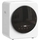 HOMCOM 4 kg Ablufttrockner, 800W mit Edelstahltrommel, einstellbarem Timer, Weiß - Weiß