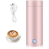 mizikuu Kleiner Tragbarer Wasserkocher, 3-in-1 Reise Elektrischer Wasserkocher 304 Edelstahl Elektrischer Wasserkocher 5 Minutes Quick Cooking Reise Wasserkocher für Kaffee und Teezubereitung, Rosa