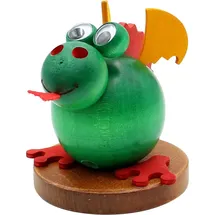 Dekoteam24 Rauchfigur, Grün, Holz, 9x11x9 cm, Dekoration, Weihnachtsdekoration