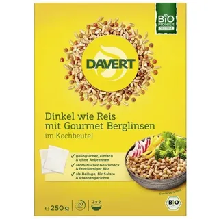 Davert Dinkel wie Reis mit Berglinsen im Kochbeutel bio