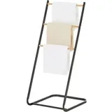 Idimex Handtuchhalter Flavia, mit 3 Stangen aus Metall, in schwarz/natur