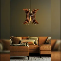 Deckenlampe in Nussbaum 35x35x65cm WellHome Covadonga