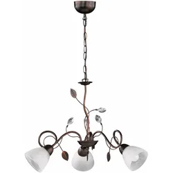 TRIO LEUCHTEN Kronleuchter "Traditio", braun (rostbraun), Ø 70cm H: 42cm, Lampen, Hängeleuchte, Hängelampe, Leuchtmittel tauschbar