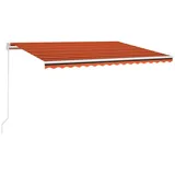 vidaXL Markise Manuell Einziehbar mit LED 400x300 cm Orange und Braun