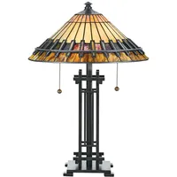 Elstead Lighting Tischleuchte Beistelllampe Schreibtischlampe Tiffany-Glas Stahl Bronze 2