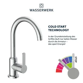 wasserwerk »WK 5, Wasserhahn, Küche, Einhebelmischer«, silberfarben