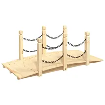 vidaXL Gartenbrücke mit Kettengeländer 150 x 67 x 56 cm Beige
