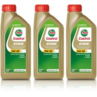 3x 1 L = 3 Liter Castrol Edge Fluid Titanium 5W-30 LL Motoröl