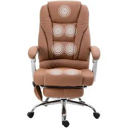 CLP Bürostuhl Pacific mit Massagefunktion hellbraun