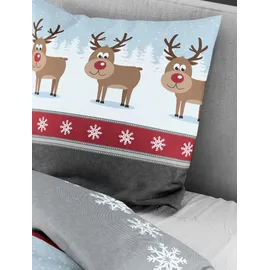 BIERBAUM Bettwäsche Biber, grau % 155x220cm, mit 1 Kissen) - 135x200cm, mit 1 Kissen