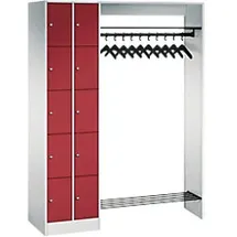 C+P Serie 8070 Metall Schließfach 10 Türen Zylinderschloss 1.410 x 480 x 1.950 mm Lichtgrau 80720-00 S10004