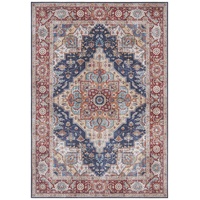 Asmar Teppich – Wohnzimmerteppich Orient-Touch Detailiertes Muster Florales Kurflor Flachgewebe Teppich für Esszimmer, Wohnzimmer, Schlafzimmer – Blau, 120x160cm