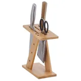 Relaxdays Unbestückter Messerblock aus Bambus Hellbraun