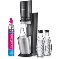 Sodastream Crystal 3.0 Trinkwassersprudler mit 3 Glaskaraffen schwarz