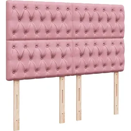 vidaXL Boxspringbett mit Matratze Rosa 140x200 cm Samt