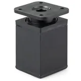 MonJar Möbelfüße Stellfuß Verstellbar Kommodenfuß Schranfuße Bettfüße Aluminium 40x40mm Schwarz (Höhe 6cm)