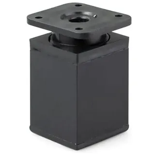 MonJar Möbelfüße Stellfuß Verstellbar Kommodenfuß Schranfuße Bettfüße Aluminium 40x40mm Schwarz (Höhe 6cm)