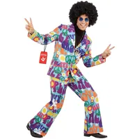 Fun Shack Hippie Kostüm Herren, 70er Jahre Outfit Herren, Kostüm 70er Jahre, Hippie Anzug, Schlagermove Outfit Männer, Faschingskostüme Männer, Karneval, M - M